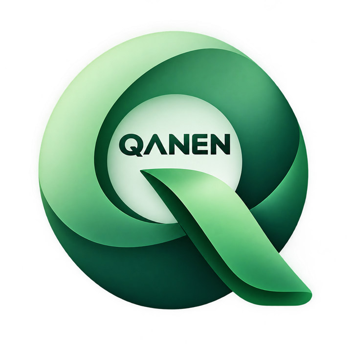 QANEN emblem — a stylized green Q
